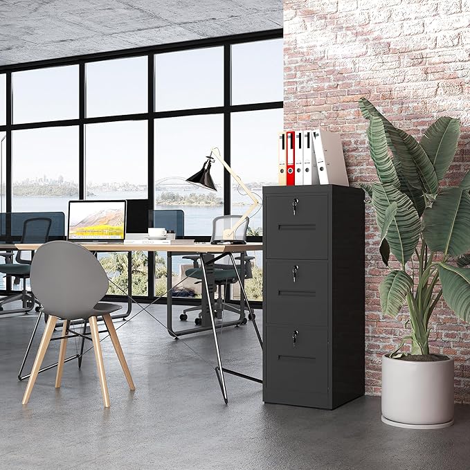 OPTYMIRA 3 Drawer Metal File Cabinet - Image 2