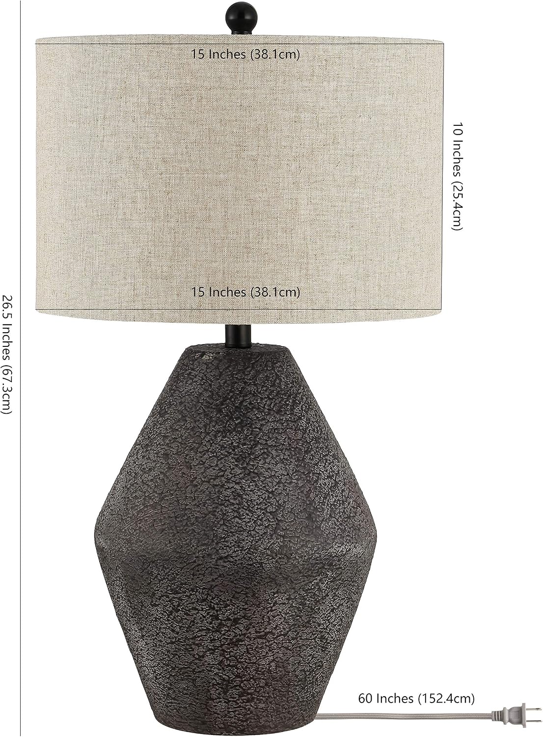 SAFAVIEH Ersta Table Lamp, 26.5" Modern Brown TBL4367A