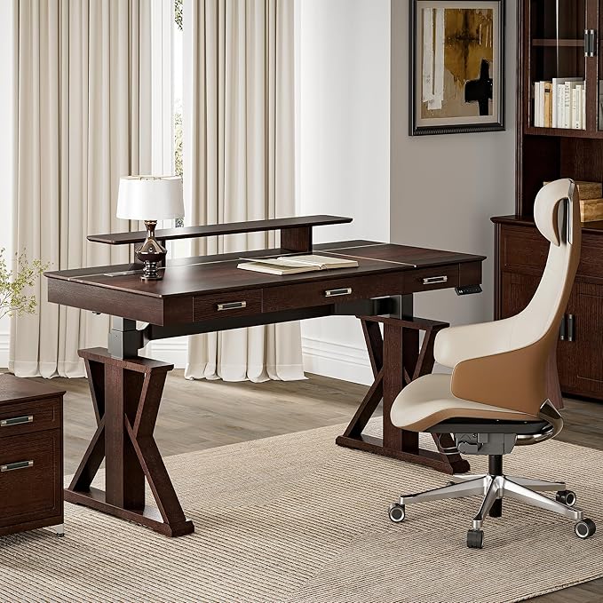 EUREKA ERGONOMIC Ark SWS Standing Desk, 63 inch Executive Desk w Drawers by EUREKAERGONOMIC