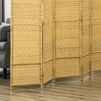 HOMCOM 6 Panel Room Divider, Hand-Woven Freestanding Wall Partition - Image 9