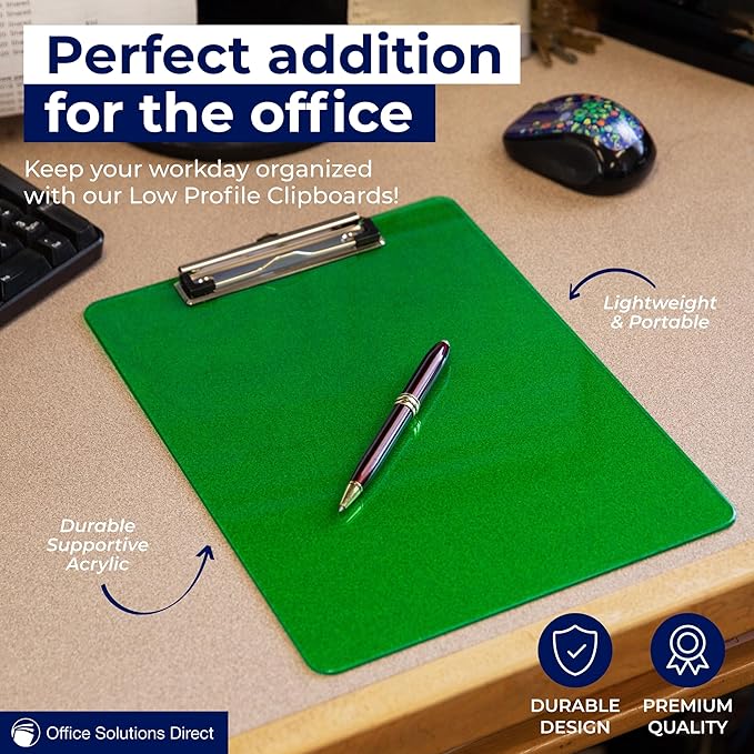 Plastic Clipboards with Low Profile Clip - Image 4