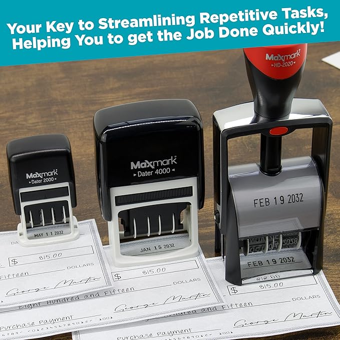 MaxMark Dater 4000 Self Inking Date Stamp - Image 7