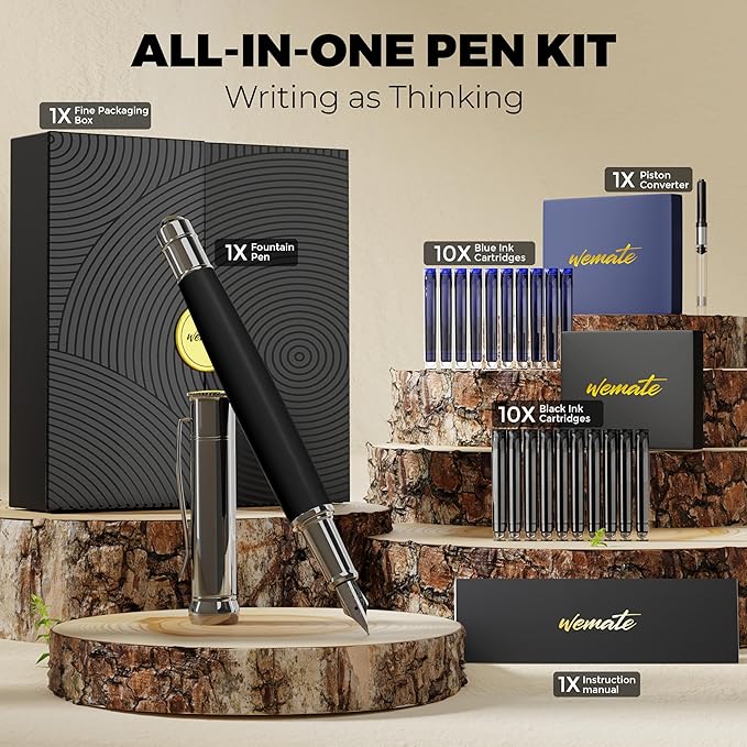 WEMATE Fountain Pen Set, Fine Nib - Image 5