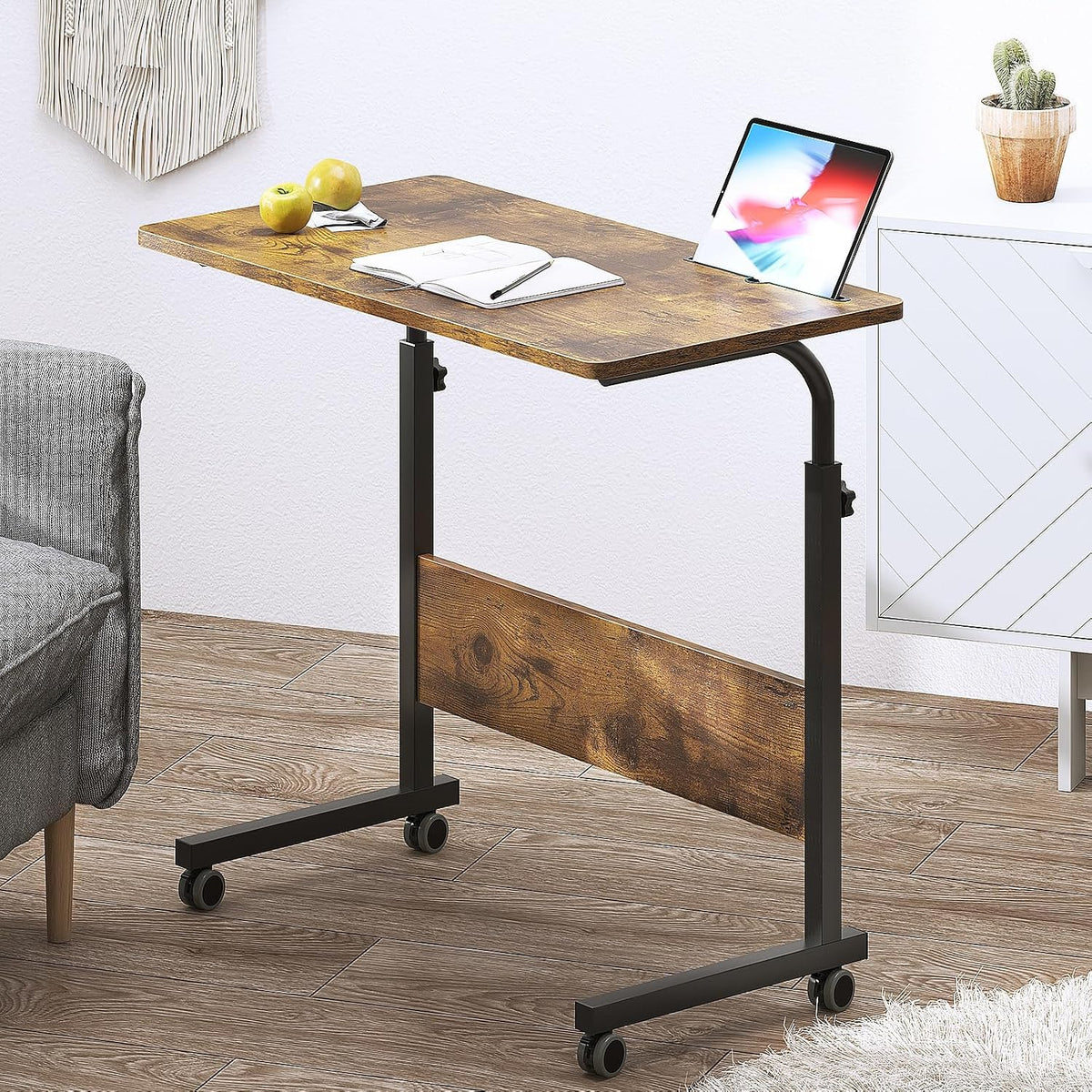 dlandhome 31.5 inches rolling desk with wheels adjustable, main product view