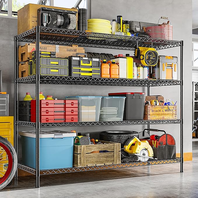 REIBII 2560LBS Storage Shelves 55.5"W Metal Shelving Unit 4 Tier Wire Shelving - Image 7