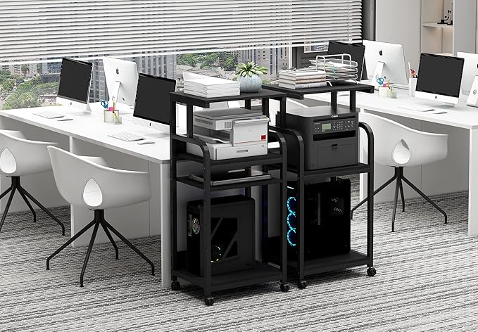 Fannova Printer Stand with Adjustable Shelf, 4 Tier Large Tall Printer Table - Image 4