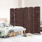 HOMCOM Room Divider, 6 Panel Folding Privacy Screen, 6FT Tall Portable Wicker - Image 2