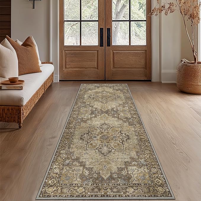 GENIMO 2x10 Runner Rugs for Hallway, Machine Washable Non Slip Vintage Rugs - Image 2