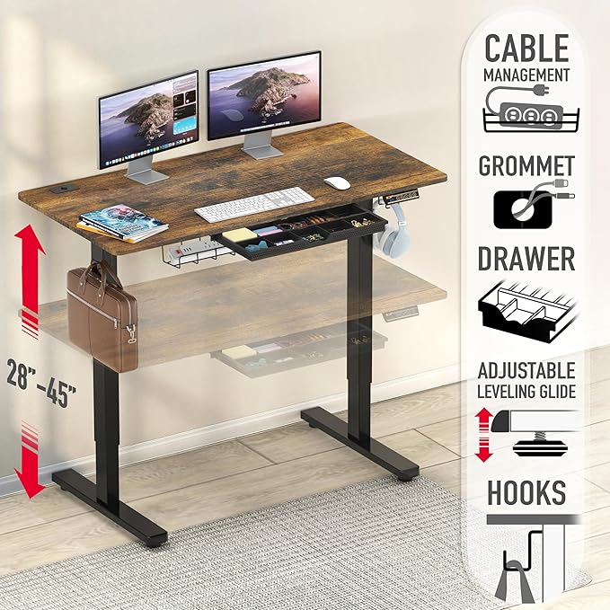 SHW 48-Inch Electric Height Adjustable Standing Desk - Image 4