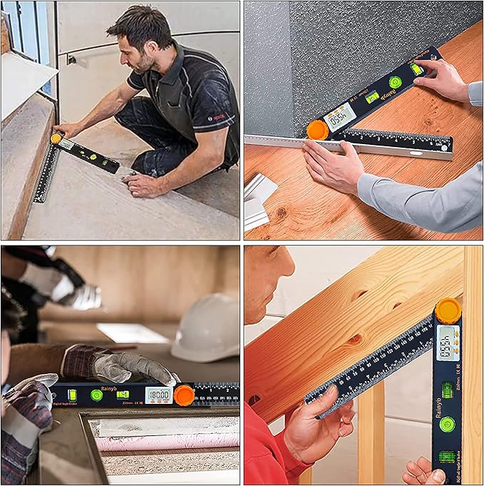 Rainyb Digital Angle Finder Tool 7inch 0-360 degree LED Digital Protractor - Image 7