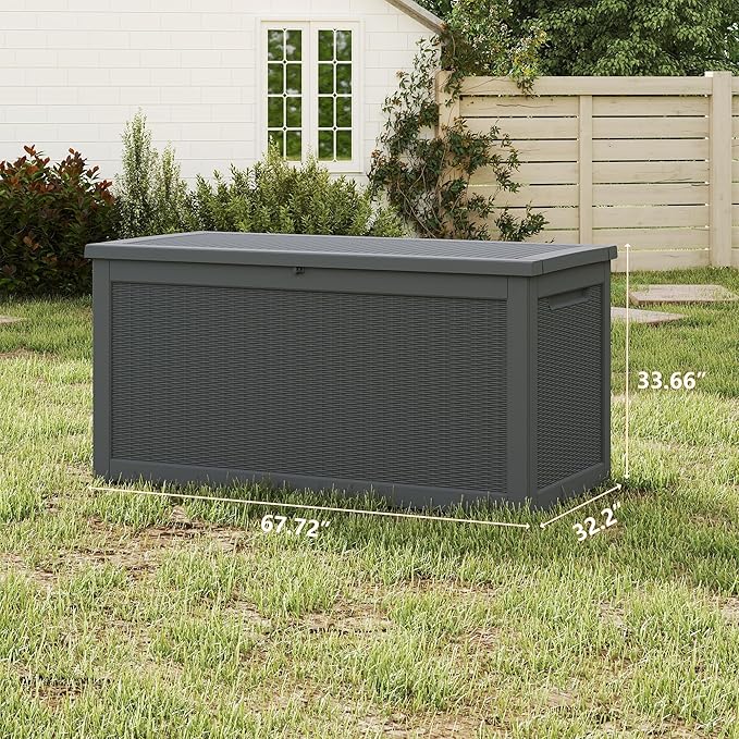 Yardgrace 200 Gallon Outdoor Storage Box Waterproof, Resin Deck Boxes - Image 6