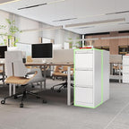 3-Drawer File Cabinet with Lock, Metal Vertical Filing Cabinets - Image 8