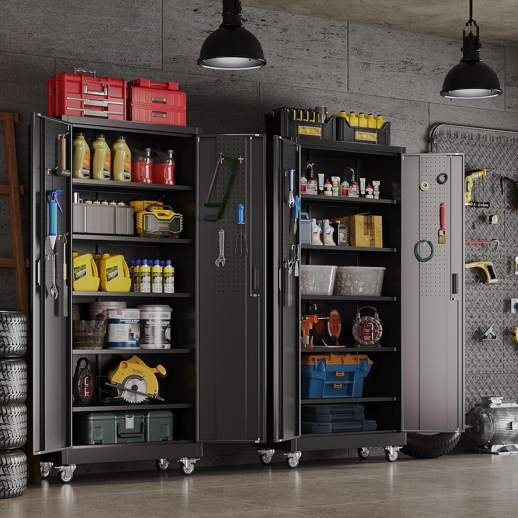 reemoon 5 adjustable 170 lb shelves, lockable doors, view 9