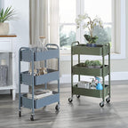 SunnyPoint 3-Tier Delicate Compact Rolling Metal Storage Organizer - Image 5
