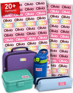 Personalized Universal Name Labels for Kids & Adults - Pink [70pcs] - Waterproof Name Stickers for School, Daycare & Clothes - Item & Supplies Name Stickers - Custom Stick On Labels