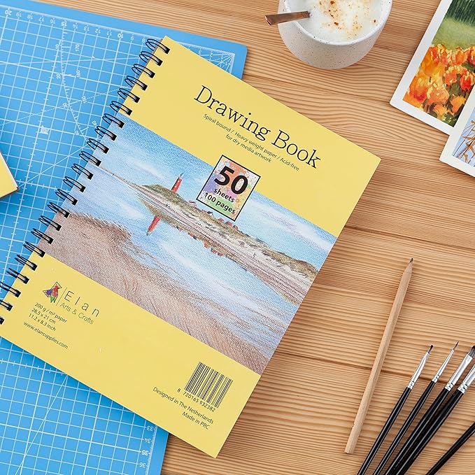 Elan A4 Drawing Book, 50 Sheets Italian Paper 90 lb/200 GSM, Acid-Free Sketch - Image 8