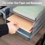 Mind Reader Stackable Paper Tray, Desktop Organizer, File Storage, Metal Mesh - Image 6