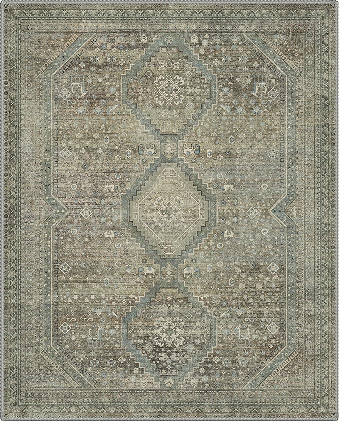 GENIMO 6x9 Area Rugs for Living Room, Machine Washable Non Slip Rugs, Low Pile - Image 5