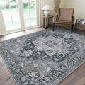 GENIMO 9x12 Area Rugs for Living Room, Machine Washable Non Slip Vintage Rugs by GENIMO