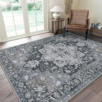 GENIMO 9x12 Area Rugs for Living Room, Machine Washable Non Slip Vintage Rugs by GENIMO