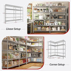 REIBII 1500LBS Storage Shelves 61.7''W Wire Shelving Unit 5 Tier Metal Shelving - Image 6