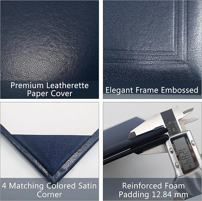 GraduationMall 11"x14" Smooth Padded Diploma Cover Certificate Holder Navy - Image 3