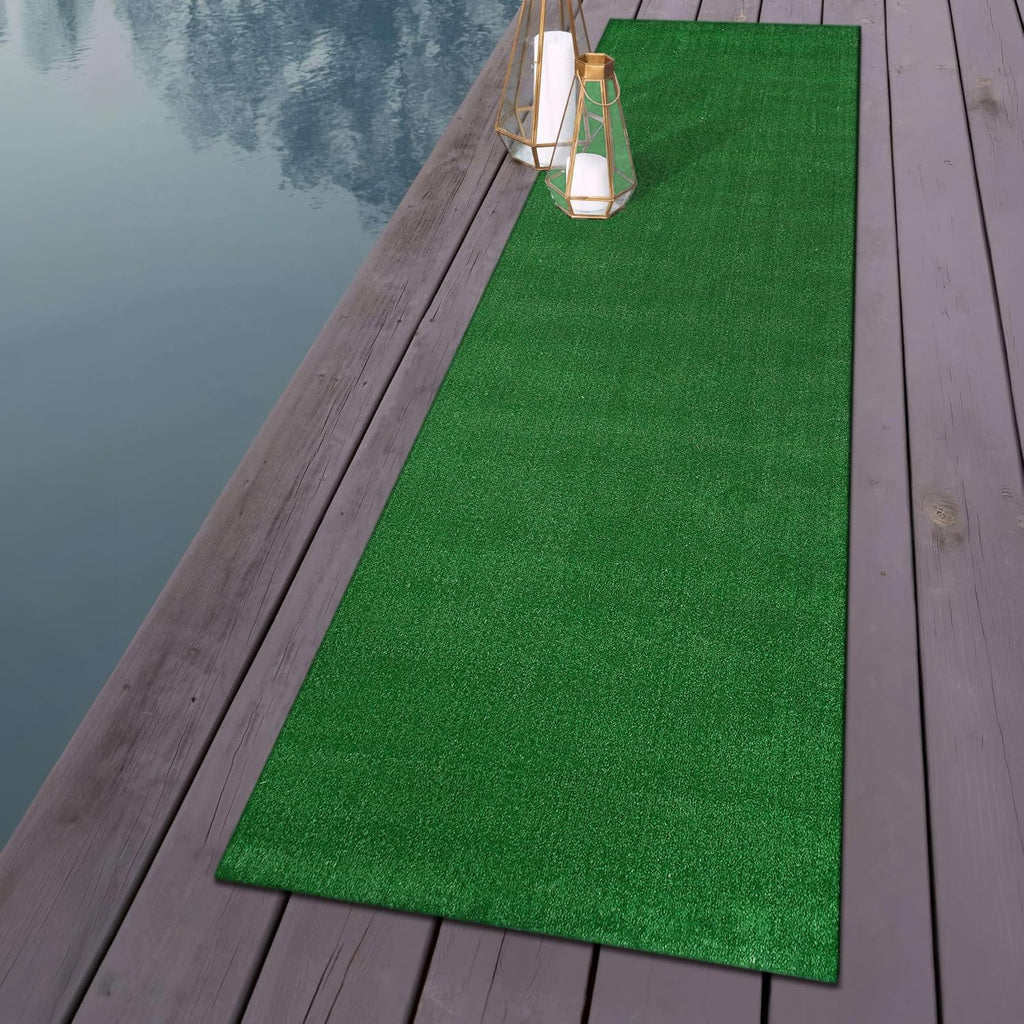 rugshop turf patio deck outdoor indoor runner rug, front angle view