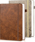 CAGIE Lined Journal for Men Women, Tree Growth Ring Leather Bound Journal by CAGIE
