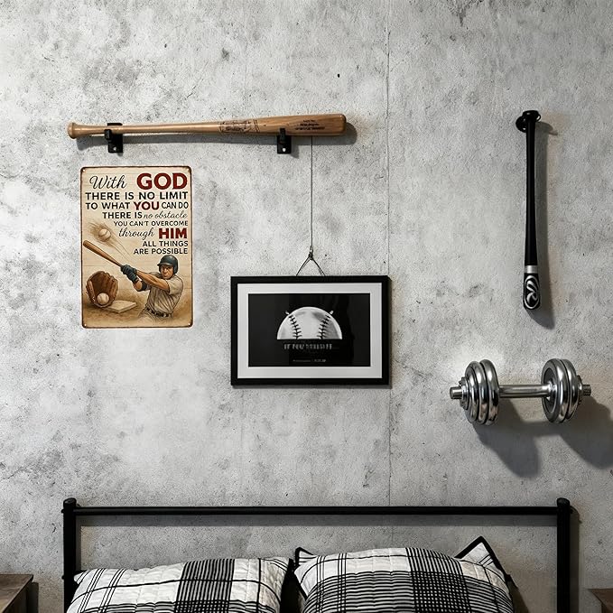 Vintage Christian Baseball Metal Sign – Inspirational Sports Wall Art - Image 6