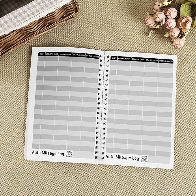 INKNOTE 2 Pcs Auto Mileage Log Book Expense Record Notebook - Image 3