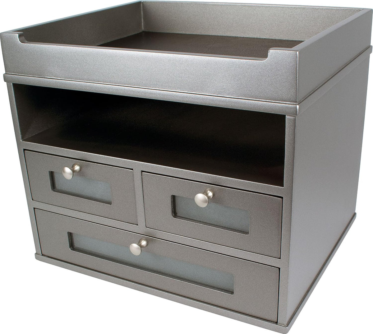 Victor Wood Tidy Tower Desktop Organizer, Classic Silver (S5500)
