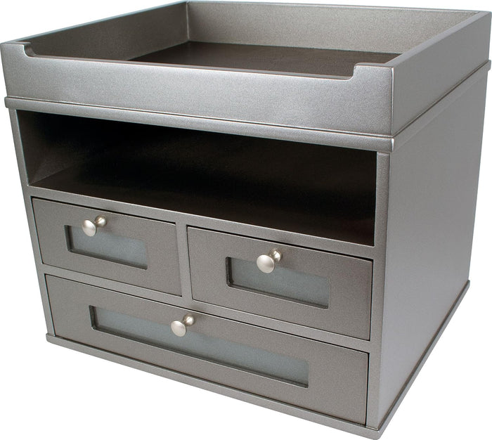 Victor Wood Tidy Tower Desktop Organizer, Classic Silver (S5500)