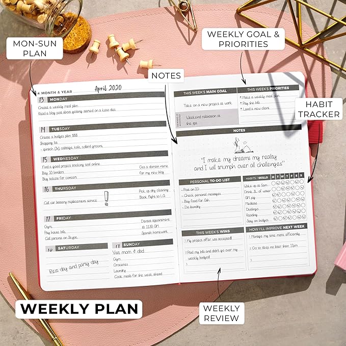 Clever Fox Planner – Undated Weekly & Monthly Planner - Image 3