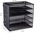 EASEPRES 5 Slot Mesh Desk Organizer Tray, File Paper Letter Folder Holder - Image 3
