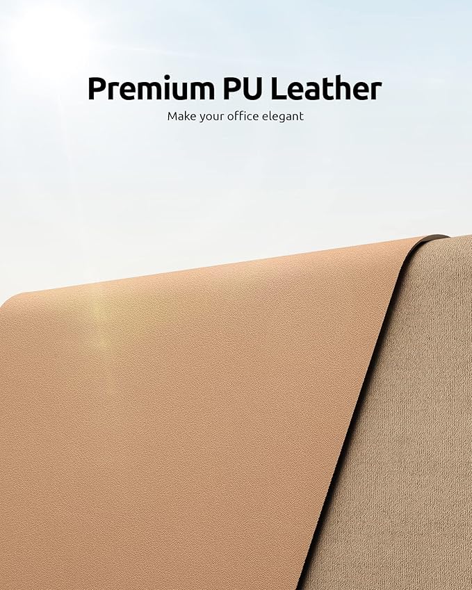 YSAGi Leather Desk Protector, Office Mat, Large Mouse Pad, Non-Slip PU Leather - Image 2