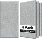 Olanglab Fiberglass Acoustic Wall Panels 4 Pack, 11.8'' x 23.6'' Sound Panels
