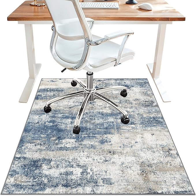 Office Chair Mat for Hardwood Tile Floor, Abstract 48"X 60" Desk Mats for by BESBLEE