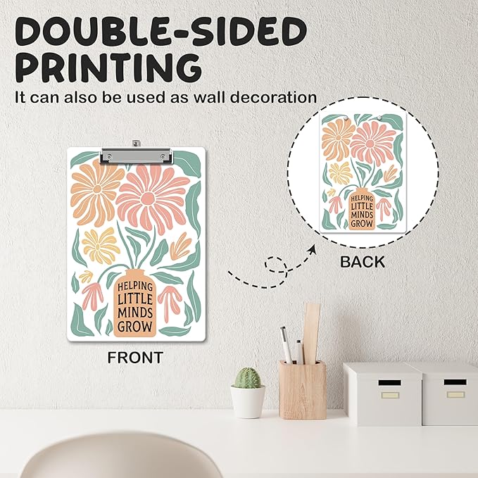 APIILVPQ Teacher Clipboard, Boho Floral Clipboards - Image 3