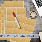 YSHIHE 3 x 2 Inch Kraft Label Stickers, 240 Pack Rectangle Inventory Color - Image 3