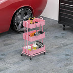 Simple Houseware 3-Tier Heavy Duty Metal Utility Rolling Cart - Image 4