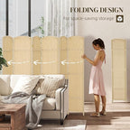 HOMCOM Room Divider, 6 Panel Folding Privacy Screen, 5.6' Tall Freestanding - Image 4