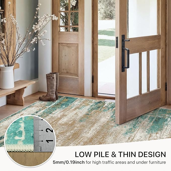 GENIMO Washable Rug-6x9 Area Rugs Lightweight Foldable, Modern Pet Friendly Low - Image 6