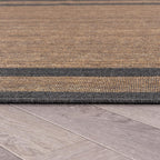 rugshop border jute-style indoor outdoor runner rug dark, side view