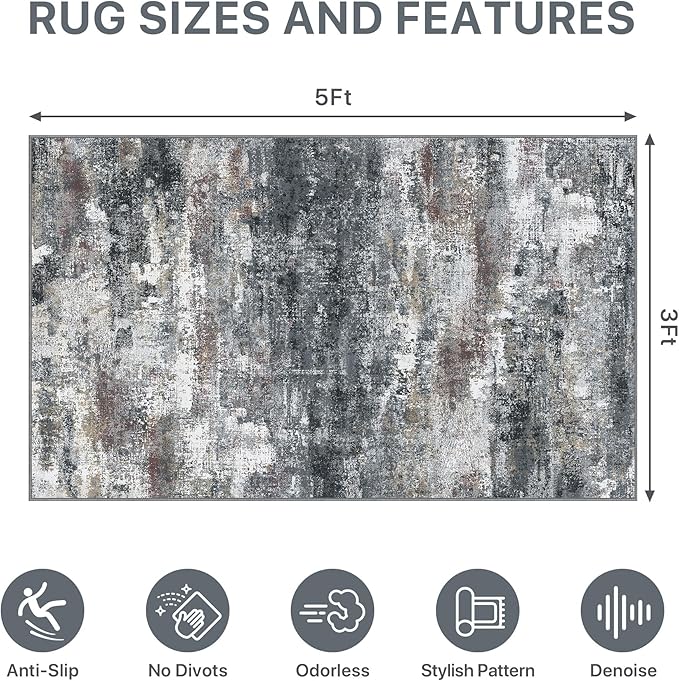 Office Chair Mat for Hardwood Tile Floor, Abstract 36"X 60" Desk Mats for - Image 9