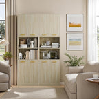 Cozy Castle Kitchen Pantry Cabinet, 4 Doors Open Countertop Utility Hutch - Image 4