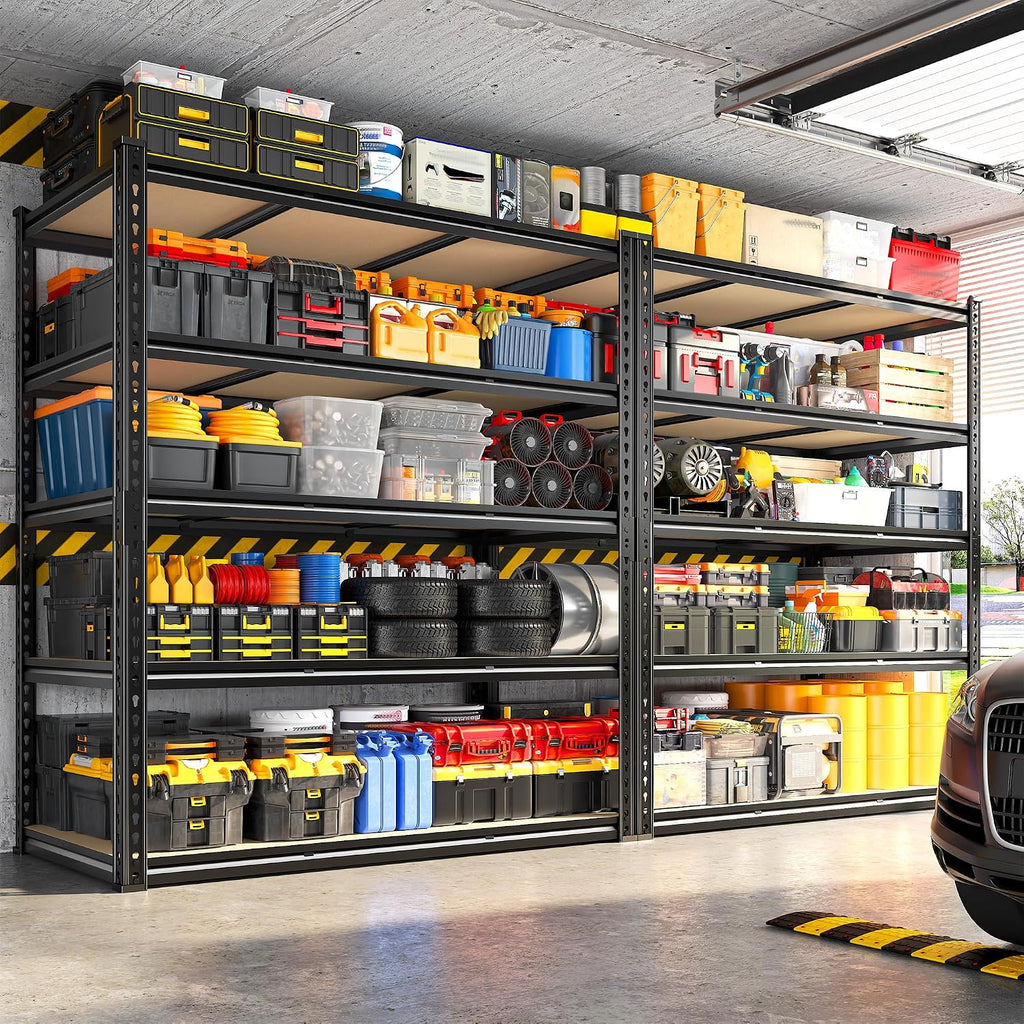 reibii 48" w garage shelving for warehouse, 3080lbs shown in use