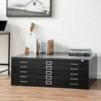 Safco 5-Drawer Flat File Organizer for Construction, Design, Architecture, Engineering & 30" x 42" Large Documents, Black