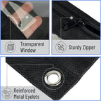 Mr. Pen- Pencil Pouch for 3 Ring Binder, 2 Pack, 10"x6.75", Smooth Zipper | Clear Window, Large Capacity Pencil Case with 3 Reinforced Grommets for School, Office, Supplies Storage
