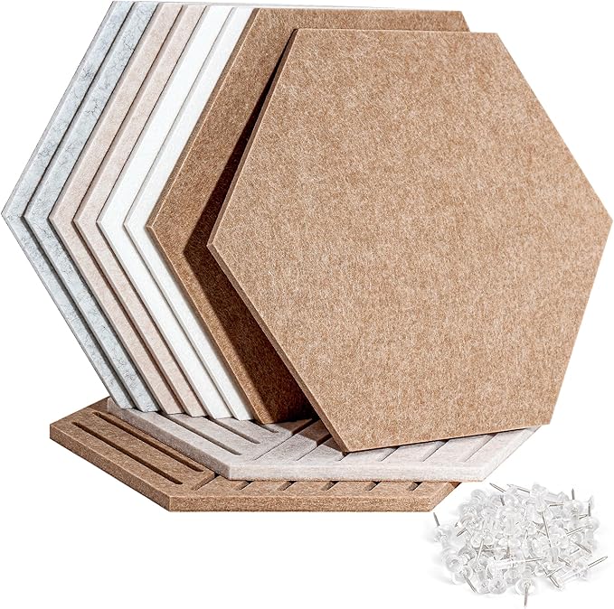 15'' Large Hexagon Cork-Bulletin Board Tiles Adhesive Frameless 10 Pack 15 x 13 - Image 12