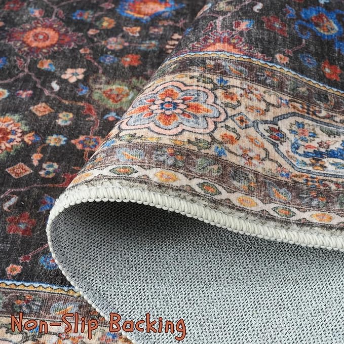 Rugcomf Runner Rug for Hallways Kitchen Rug Non Slip 2'6''x8' Washable Rugs - Image 3